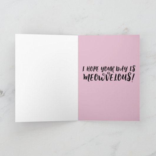 誕生日猫シャム語ペルシア語グリーティングカード カード (内部)