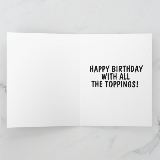誕生日猫ピザ宅配グリーティングカード カード (内部)