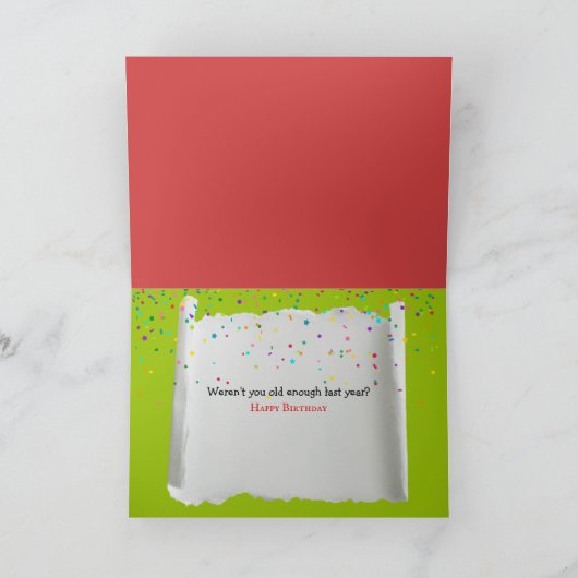 誕生日猫ユーモア カード (内部)