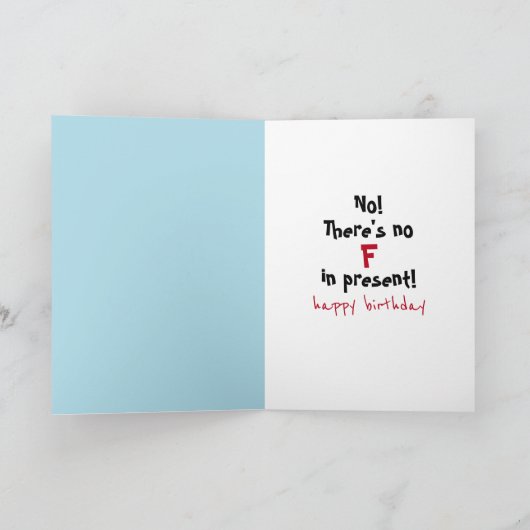 誕生日猫ユーモア カード (内部)