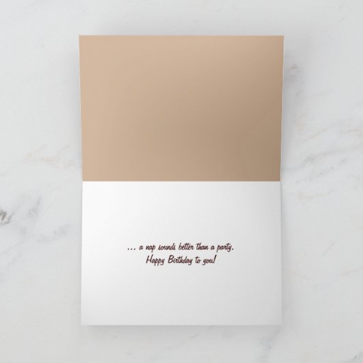 誕生日猫昼寝 カード (内部)
