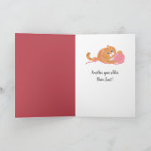 誕生日猫編み物イン古椅子 カード (内部)