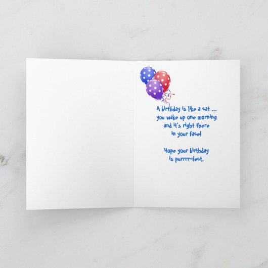 誕生日猫 カード (内部)