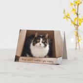 誕生日猫 カード (黄色い花)