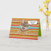 誕生日猫(眼鏡) カード (黄色い花)