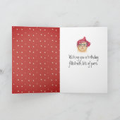 誕生日猫(眼鏡・赤本) カード (内部)