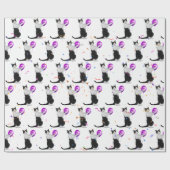 誕生日猫(風船と紙吹雪) ラッピングペーパー (フラット)