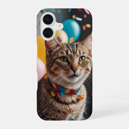 誕生日猫 iPhone 16ケース (裏面)