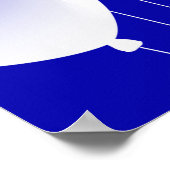 誕生日王室のの青い白いバルーン名スクリプト ポスター (角)