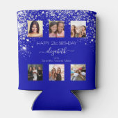 誕生日王室のブルーカスタムフォトコラージュの友達 缶クーラー (裏面)