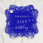 誕生日王室のブルー感謝していシルバー フェイバータグ (正面)