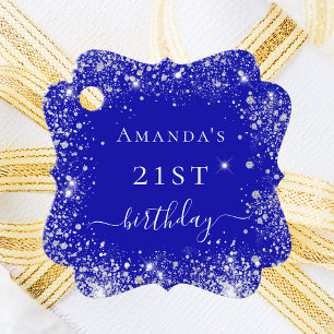 誕生日王室のブルー感謝していシルバー フェイバータグ