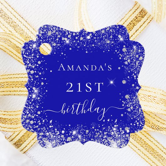 誕生日王室のブルー感謝していシルバー フェイバータグ