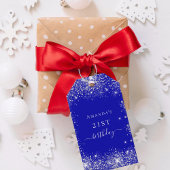 誕生日王室のブルー感謝してい銀黄 ギフトタグ