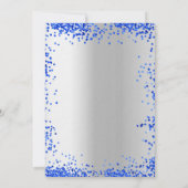 誕生日王室のブルー銀バルーン 招待状 (裏面)