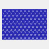 誕生日王室のブルー ラッピングペーパーシート (正面3)