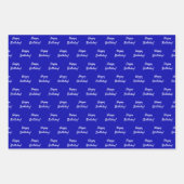 誕生日王室のブルー ラッピングペーパーシート (正面)