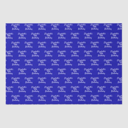 誕生日王室のホワイトネームのスクリプトのミニマル 薄葉紙 (正面)