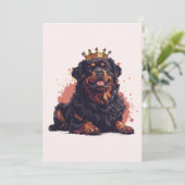 誕生日王室のロットワイラードッククイーンクラウン 招待状 (スタンド正面)