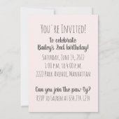 誕生日王室のロットワイラードッククイーンクラウン 招待状 (裏面)