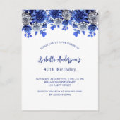 誕生日王室の青白い花 インビテーションポストカード (正面)