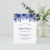 誕生日王室の青白い花 インビテーションポストカード (スタンド正面)