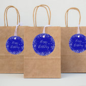 誕生日王室の青色銀グリッターダストモノグラム フェイバータグ