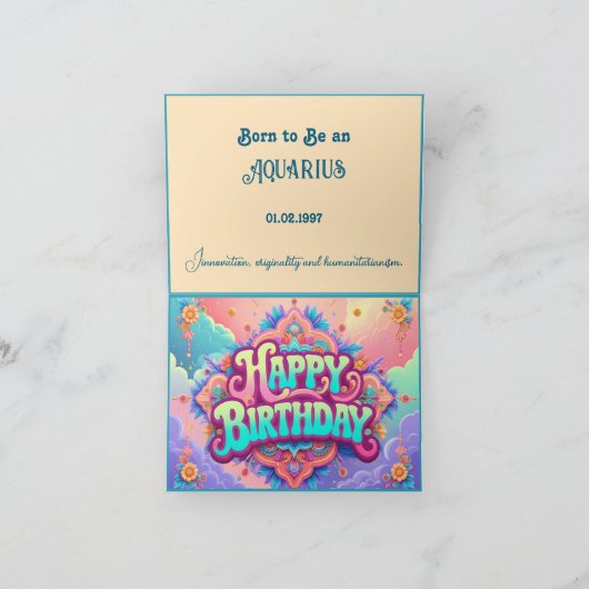 誕生日生まれの水族館になる カード (内部)