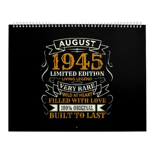 誕生日生まれ威厳がある1945 カレンダー (カバー)