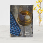 誕生日用のウィスキー1杯 カード (黄色い花)