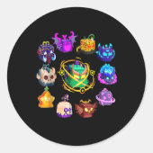 誕生日用のミサク目のブロックスフルーツ ラウンドシール (正面)