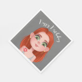 誕生日用の漫画の赤毛ガール スタンダードランチョンナプキン (角)