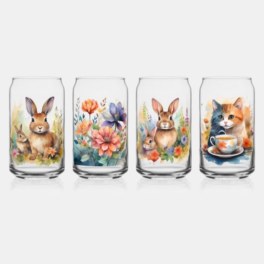 誕生日用ガラス飲み物用品セット及びベビーシャワー ガラス缶 (正面)