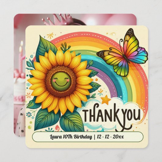 誕生日用サンキューカード サンキューカード (正面/裏面)