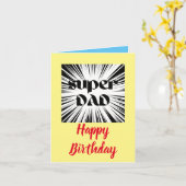 誕生日用パパカード、スーパーヒーローテーマ カード (黄色い花)