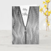 誕生日用ファスナー付きブラシ付き金属 カード (黄色い花)