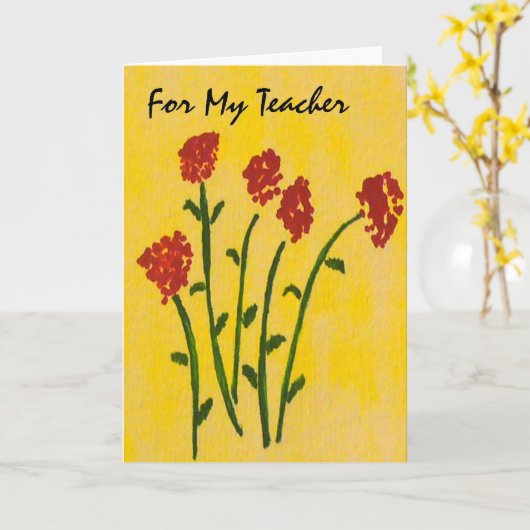 誕生日用先生 カード (黄色い花)