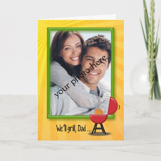 誕生日用BBQパパ カード (正面)