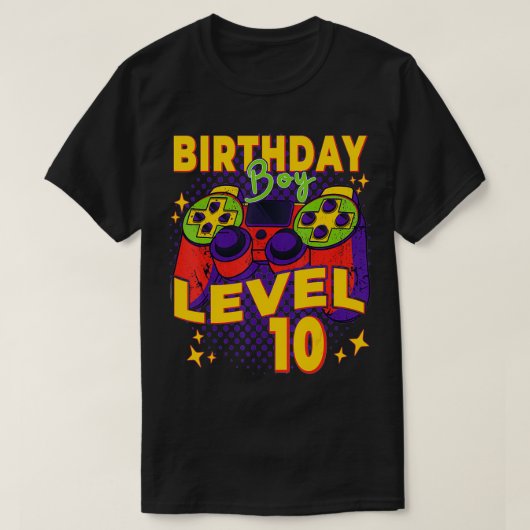 誕生日男の子のシャツ10歳ゲーマー Tシャツ (デザイン正面)