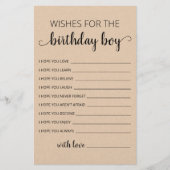 誕生日男の子の誕生日パーティーカードへの願い (正面)