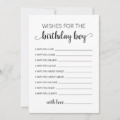 誕生日男の子の誕生日パーティーカードへの願い 招待状 (正面)