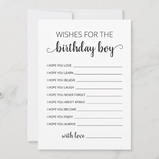 誕生日男の子の誕生日パーティーカードへの願い 招待状 (正面)