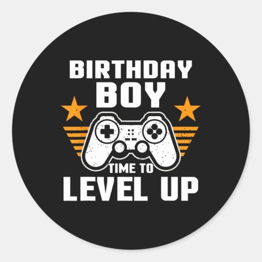 誕生日男の子ゲーマーコンピュータビデオゲームスープリーズIde ラウンドシール (正面)