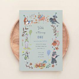 誕生日男の子ポーティかわいい子犬の招待状 招待状