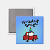 誕生日男の子(ロウソクと赤い車) マグネット (正面/裏面)