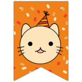 誕生日男女兼用オレンジキャットパーティーデコール バンティングフラッグ (第1の旗)