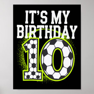誕生日男子Tシャツ 10 サッカー 10歳の誕生日です ポスター