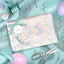 誕生日番号ワードクラウド30A ID270 ラッピングペーパー