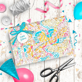 誕生日番号ワードクラウド30B ID270 ラッピングペーパー