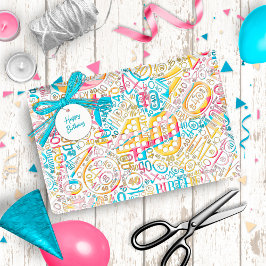 誕生日番号ワードクラウド40 B ID270 ラッピングペーパー